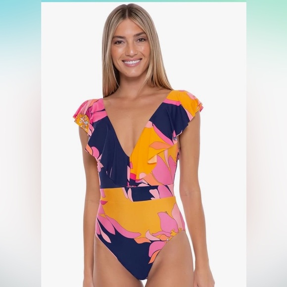 Trina Turk Other - Trina Turk womens Breeze Ruffle One-piece - size 14